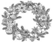 Printable adult christmas wreath by mashabr  coloring pages